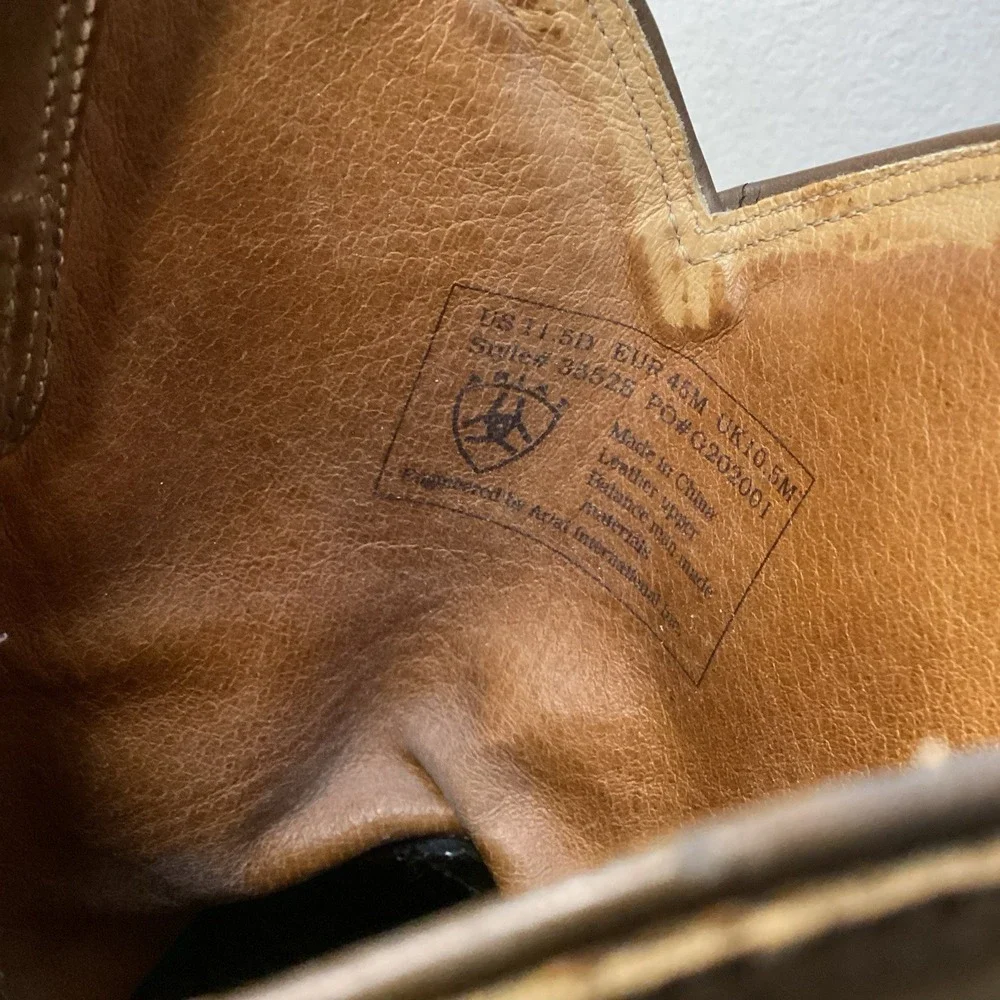 Ariat Heritage Roper Mens Sz 11.5 D US 35525 Brown Leather Cowboy Boot Western - Picture 9 of 11